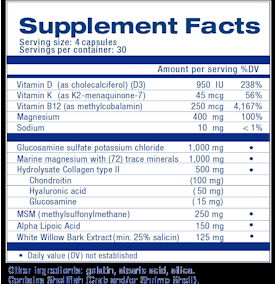 Super Joint Support Ingredients and Supplement Facts